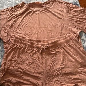 nuuds Women's Cozy Tan Pajama Set